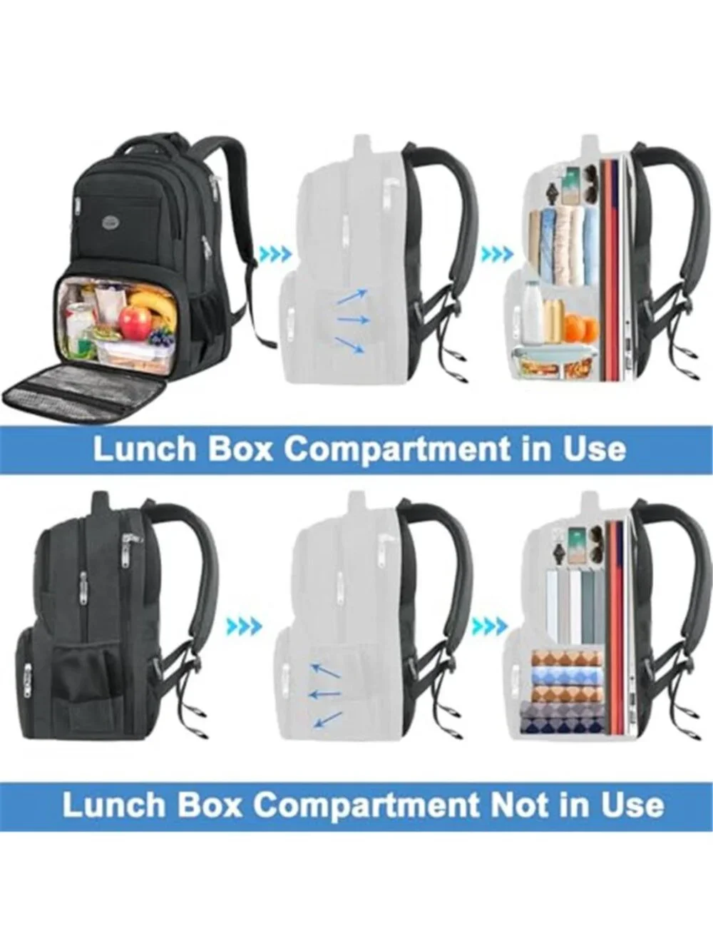 Insulated Lunch Backpack 18 Laptop Travel Cooler Bag TSA Carry On Work Pack